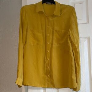 Tinley Road Mustard Button-Up Blouse